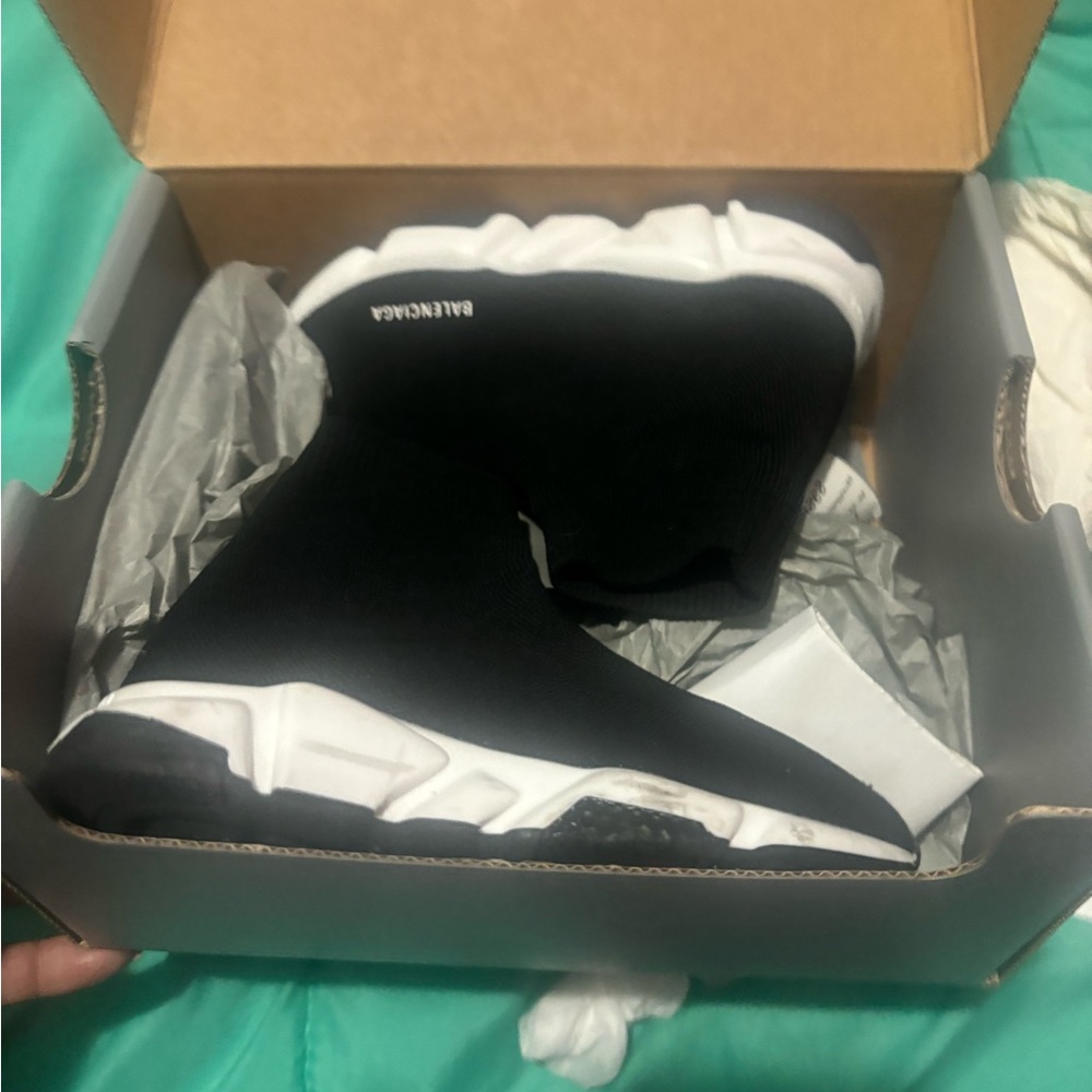 Balenciaga Black and White Sock Sneakers